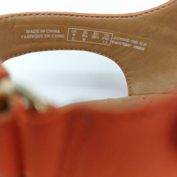 Clarks Collection Womens Sandals Sz 8.5M Salmon Leather Strappy Slingback Wedge - Picture 10 of 10